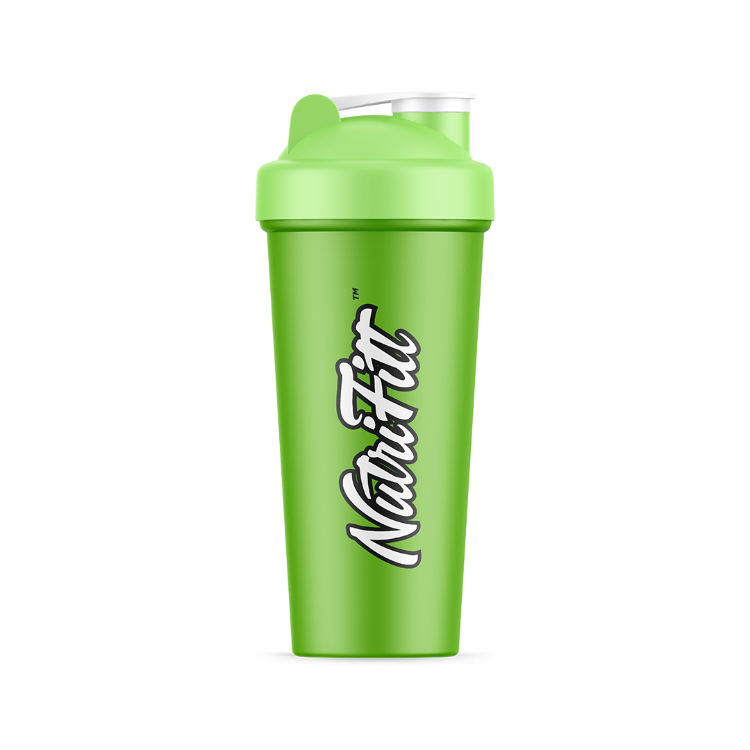 nutrifitt green white matte shaker bottle