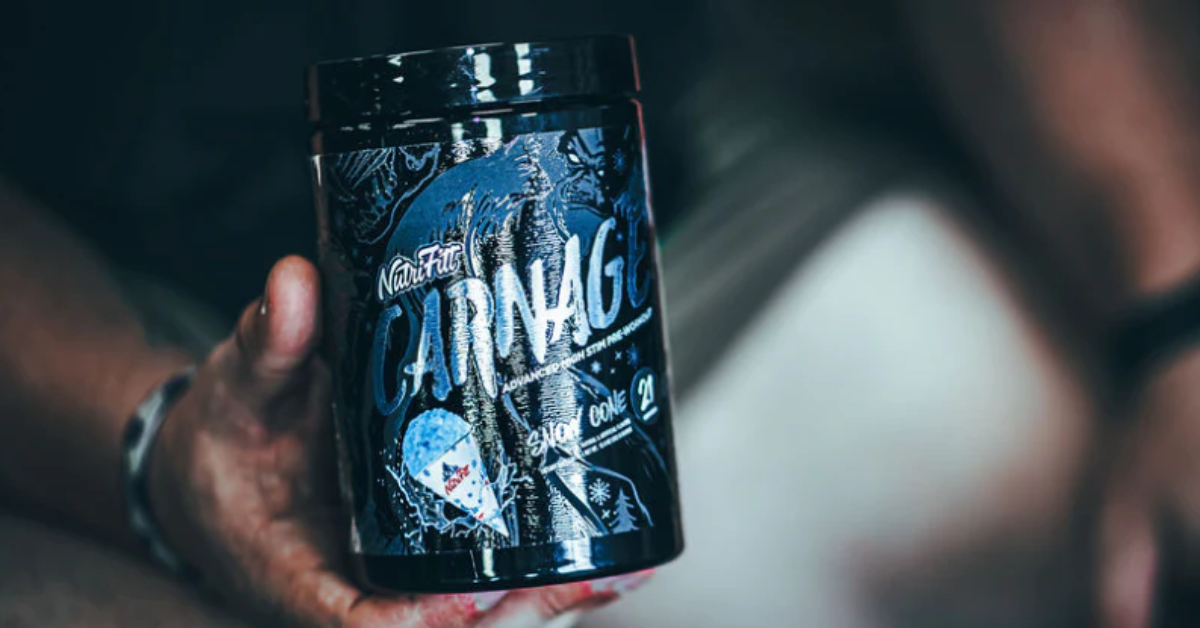 Picture of NutriFitt's Carnage pre-workout supplement related to the query, "Can pre-workout go bad?"