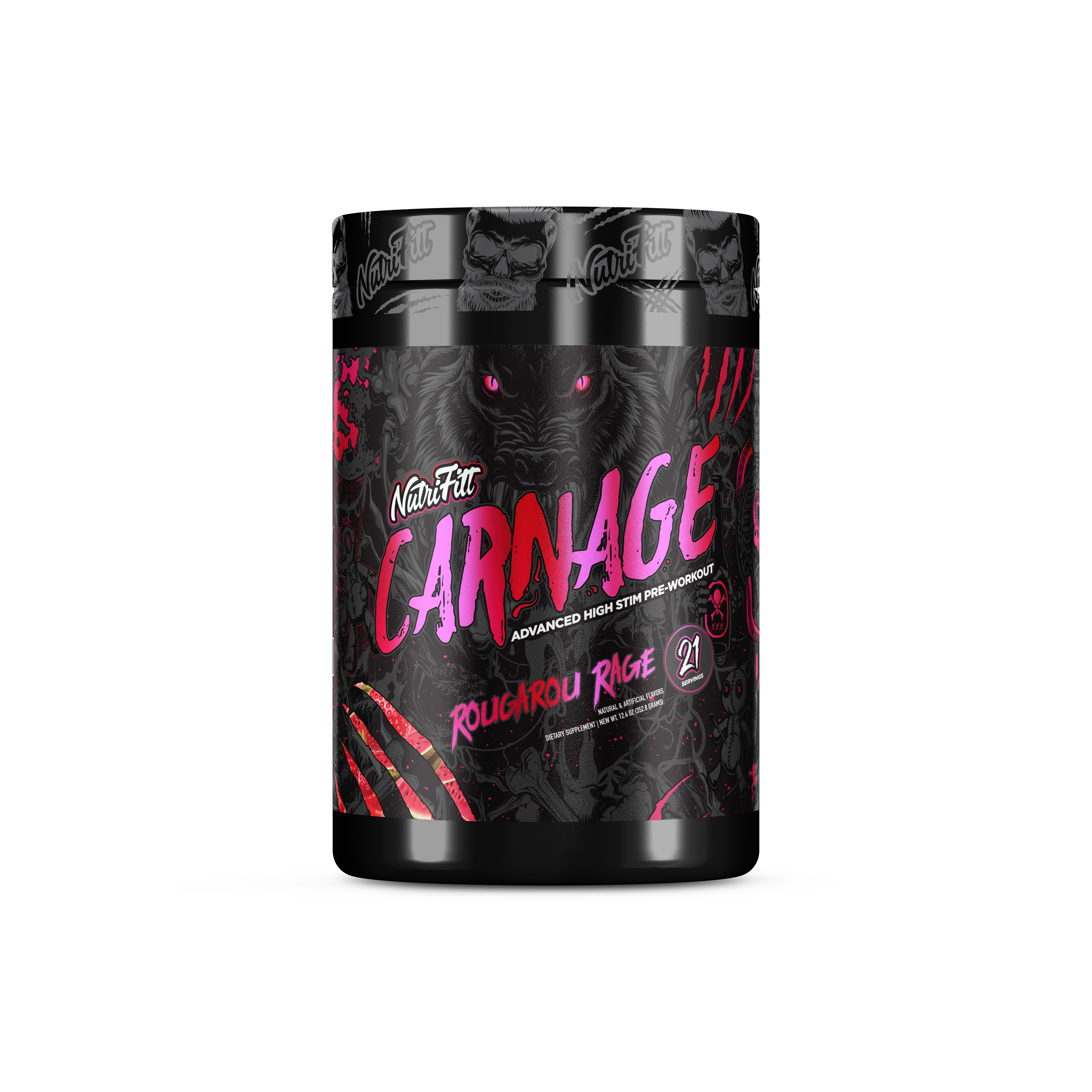 nutrifitt carnage advanced high stim pre workout rougarou rage